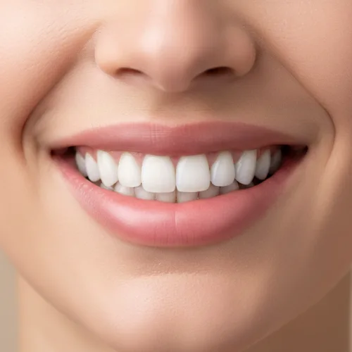 Natural-looking porcelain veneers enhancing smile aesthetics"