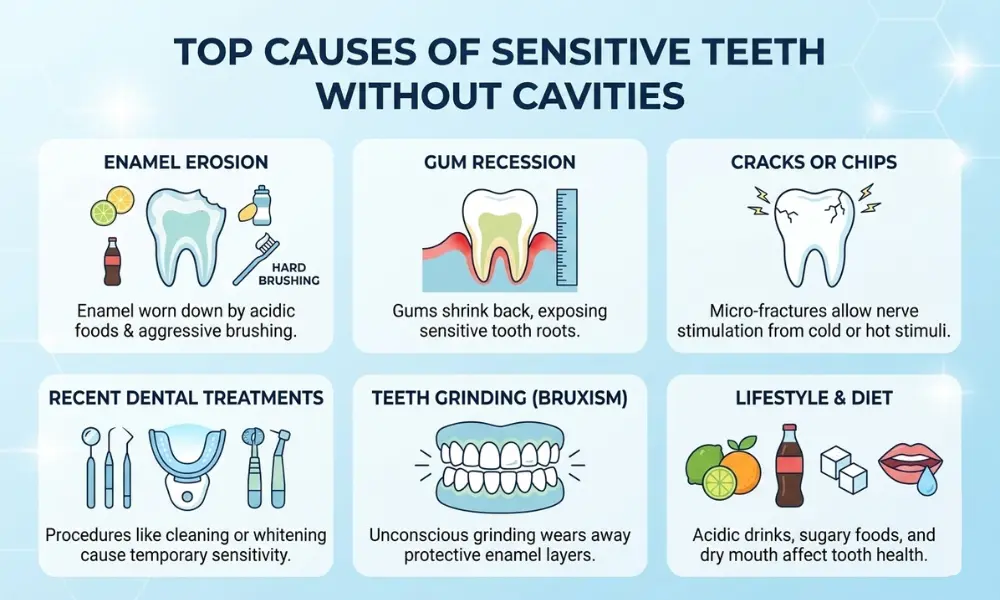 Top Causes of Sensitive Teeth Without Cavities